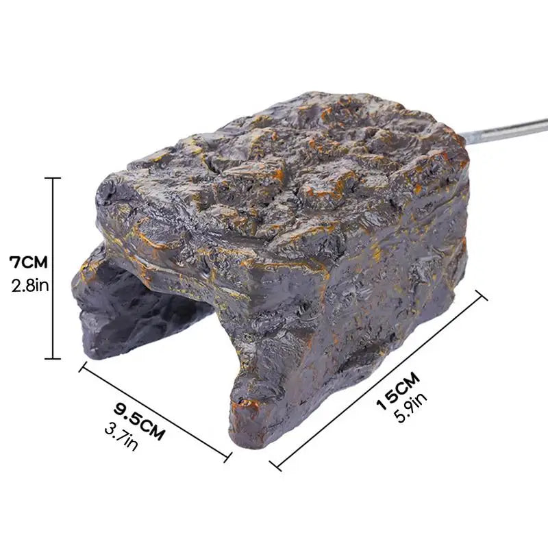 Reptile Simulated Rock Cave With Heated Basking Stage