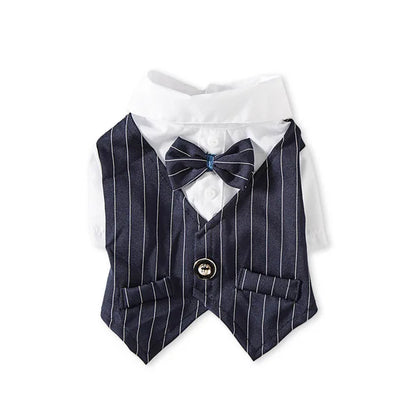 Bowtie Tuxedo Formal Shirt For Small Dogs