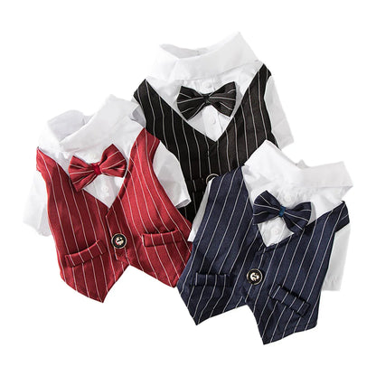 Bowtie Tuxedo Formal Shirt For Small Dogs