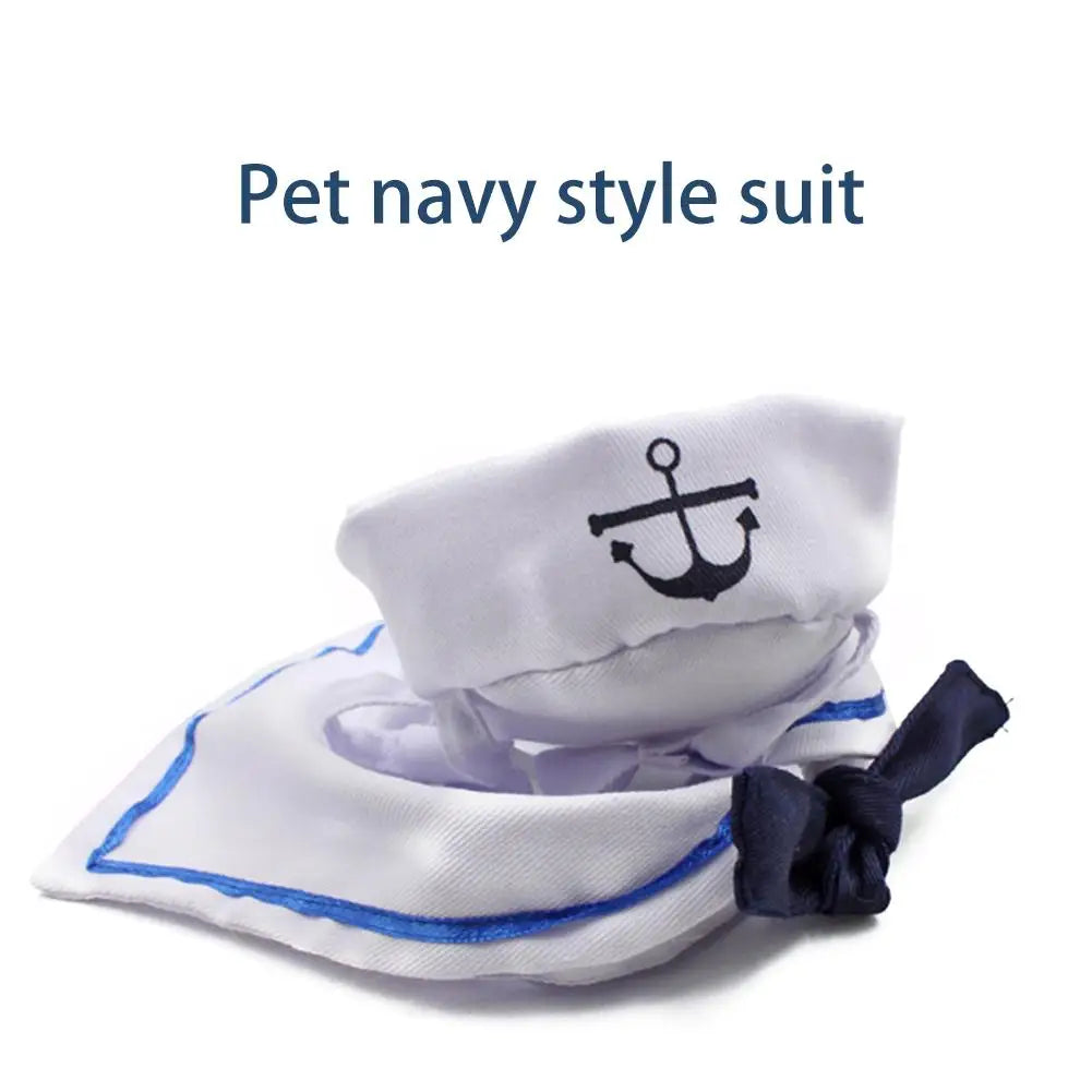 Sailor Style Hat Plus Scarf Halloween costume for Dogs or cats