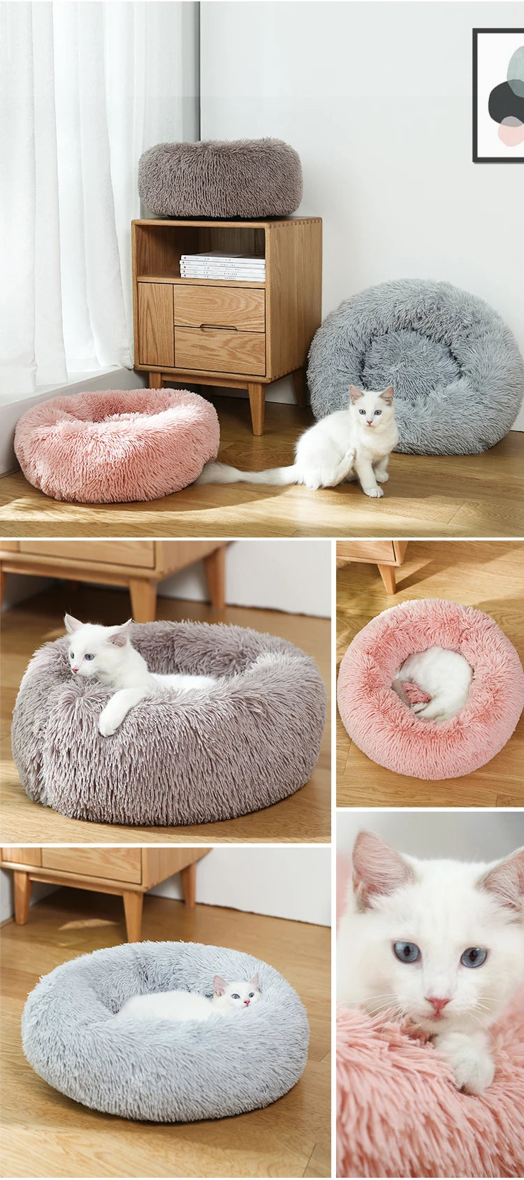 Washable Winter Donut Pet Bed