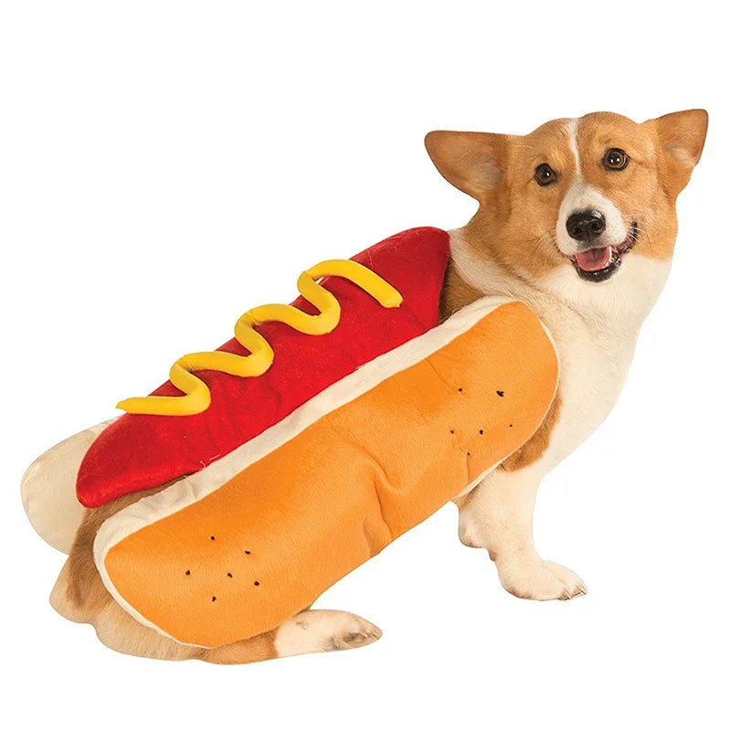 Funny Halloween Hot Dog Shaped Dog Costume