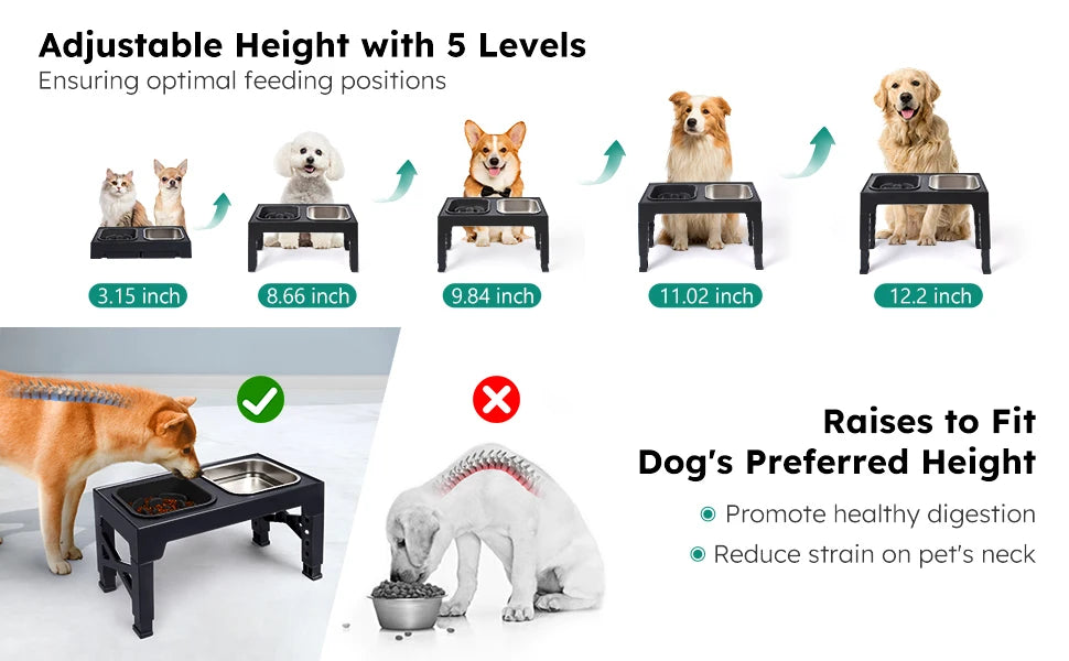 2-in-1 Elevated Foldable Stand w/ Bowls