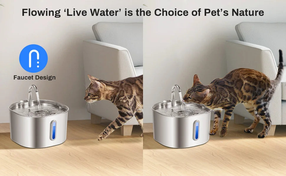 Stainless Steel Ultra Quiet Pet Fountain