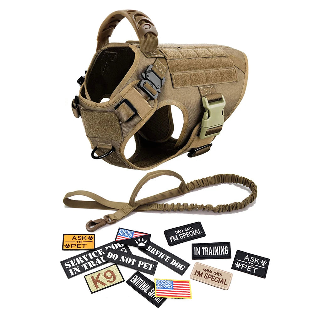 Military Style Large Dog Harness Collar & Accessories
