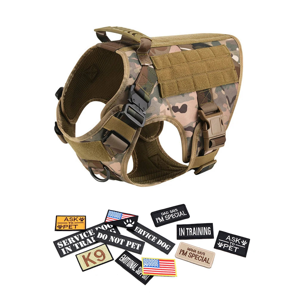 Military Style Large Dog Harness Collar & Accessories