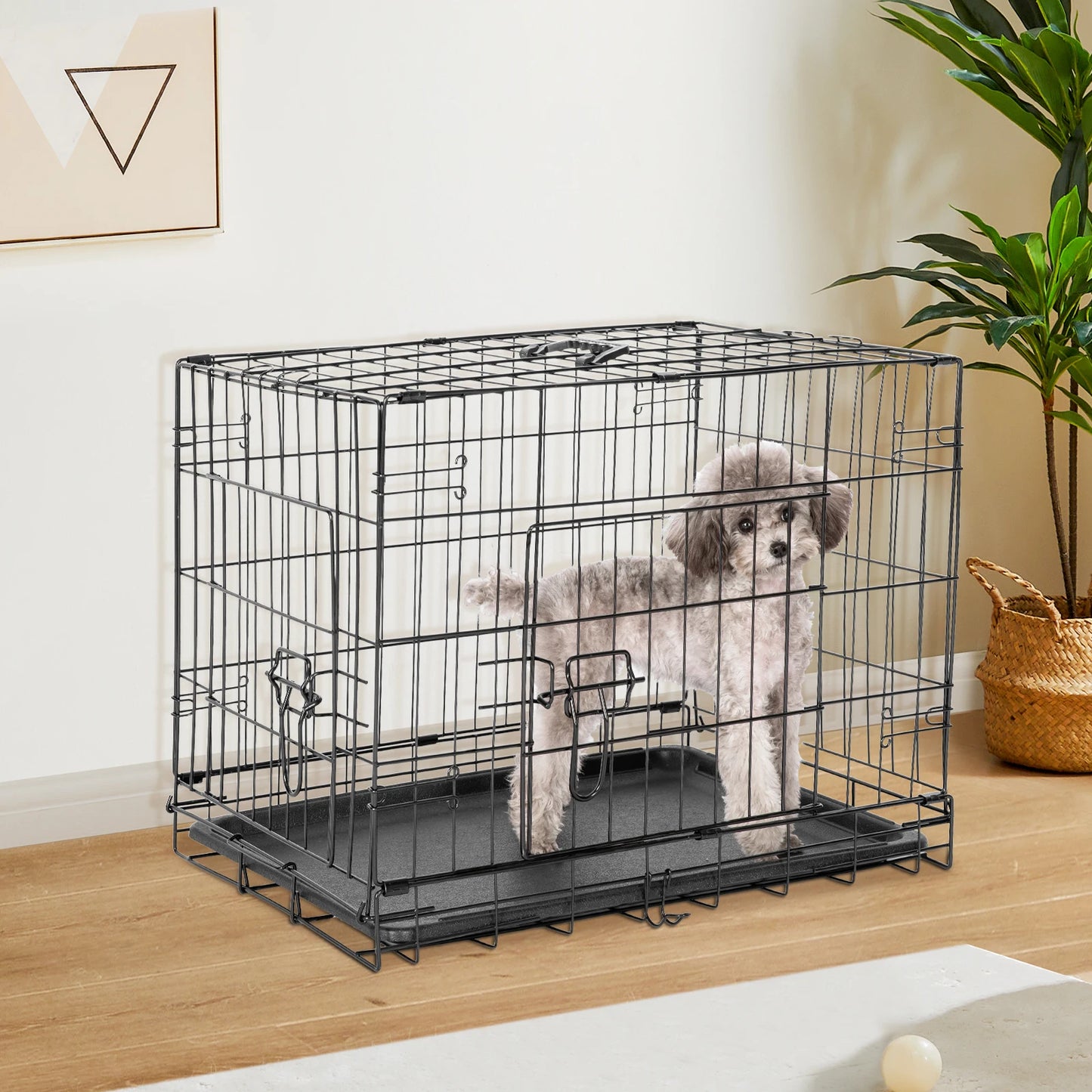 Double Door Folding Wire Pet Kennel