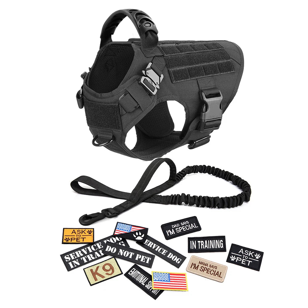 Military Style Large Dog Harness Collar & Accessories