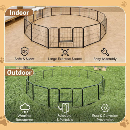 Dog Playpen/Indoor Fence 16 Panel 40" High