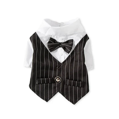 Bowtie Tuxedo Formal Shirt For Small Dogs