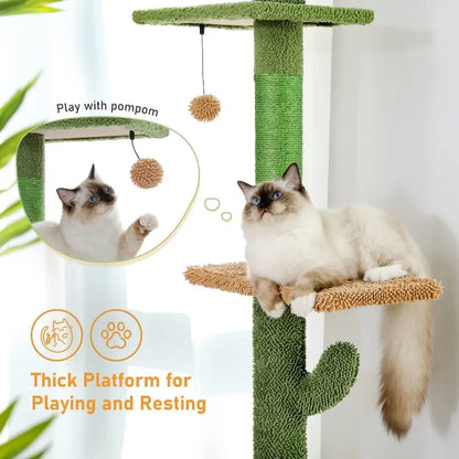 Floor to Ceiling Cat Tower with Adjustable Height