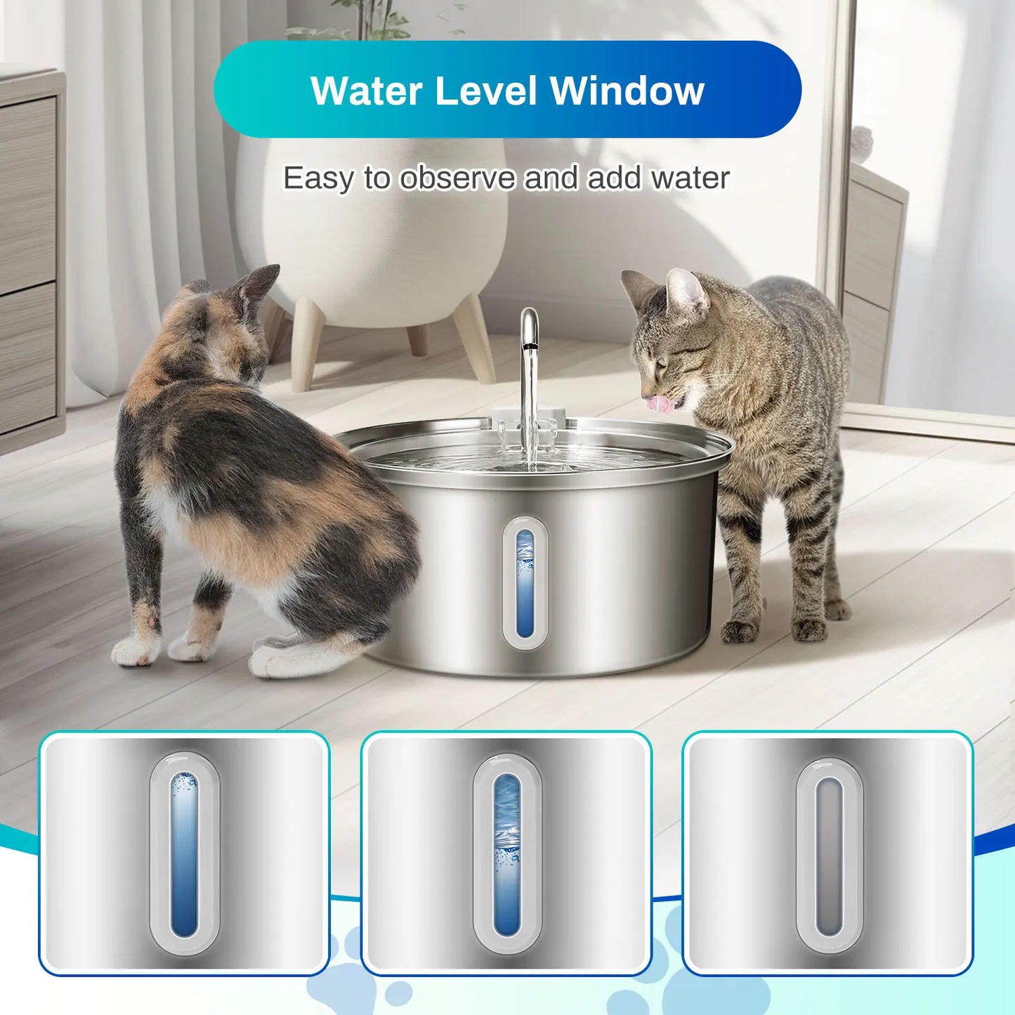 Stainless Steel Pet Water Fountain