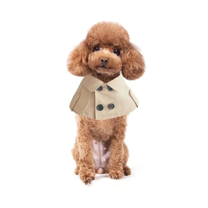 Fashion British Style Dog Cloak Windbreaker for Small to Medium Dogs