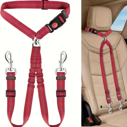 Seatbelt Safety Harness For 2 Pets