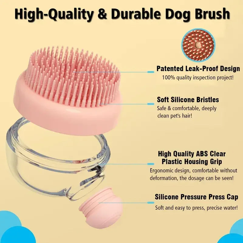 Pet Bath Brush Shampoo Dispenser