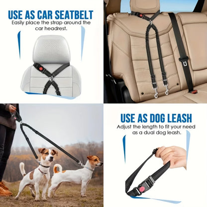 Seatbelt Safety Harness For 2 Pets