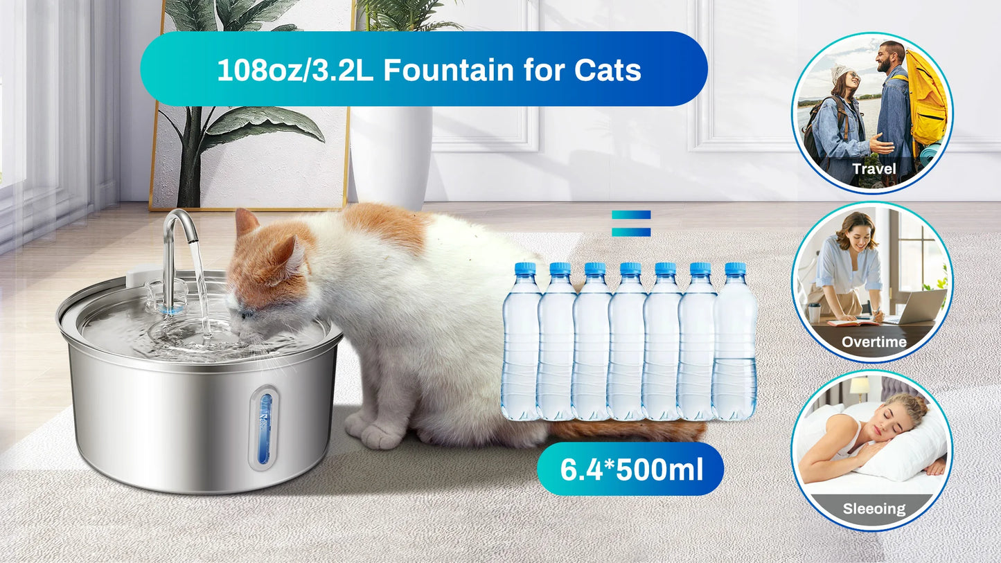 Stainless Steel Cat Water Fountain