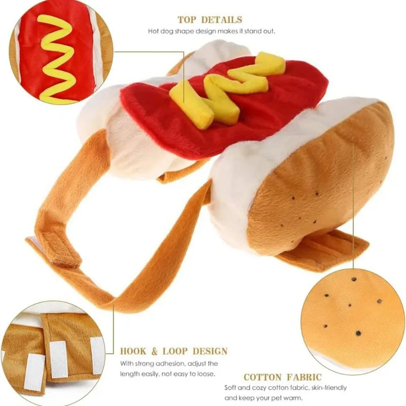 Funny Halloween Hot Dog Shaped Dog Costume