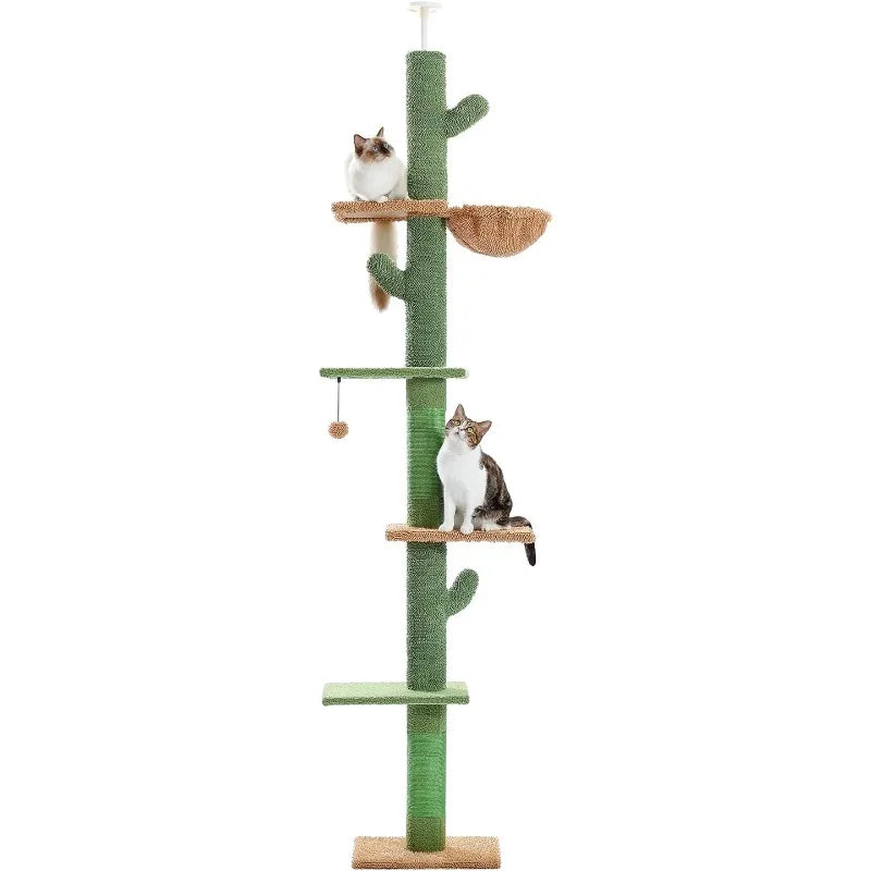 Floor to Ceiling Cat Tower with Adjustable Height