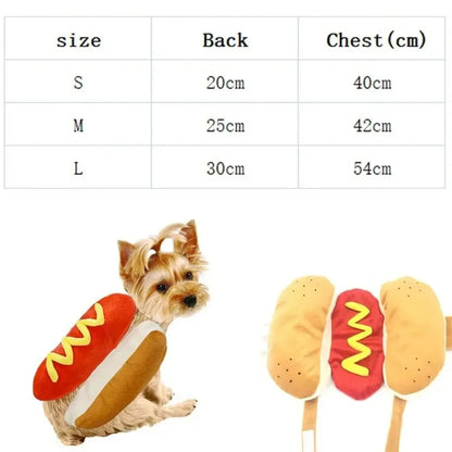Funny Halloween Hot Dog Shaped Dog Costume