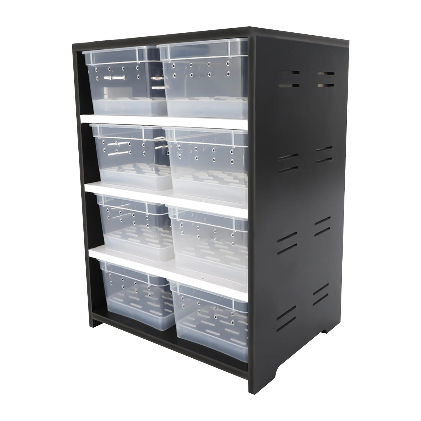 Reptile Breeding or Storage Containers and Cabinet