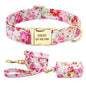 Floral Print Dog Collar Leash Set