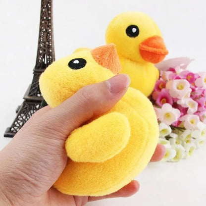 Yellow Duck Plush Squeaker Toy