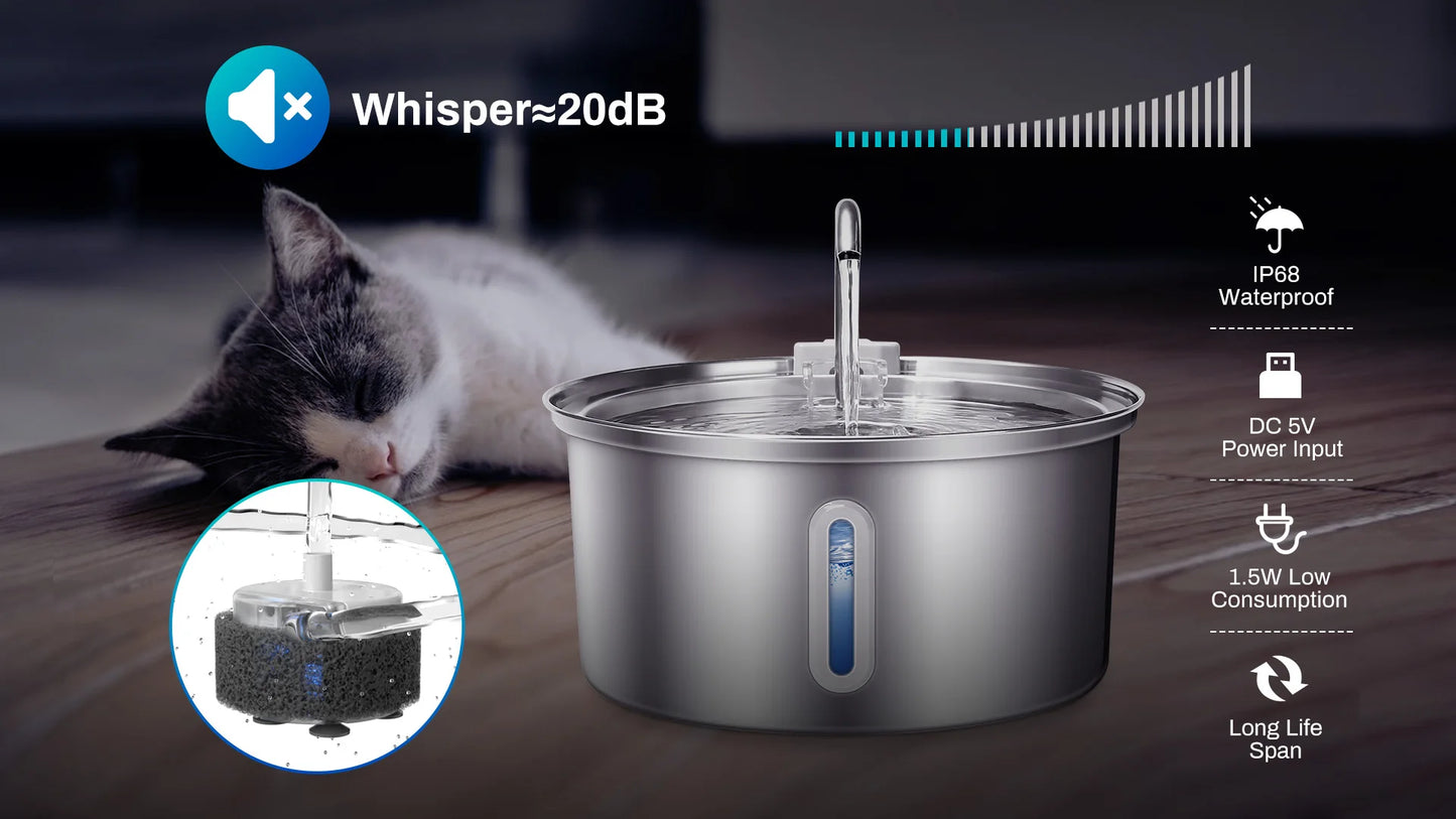 Stainless Steel Cat Water Fountain