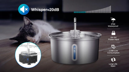 Stainless Steel Cat Water Fountain