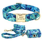 Floral Print Dog Collar Leash Set
