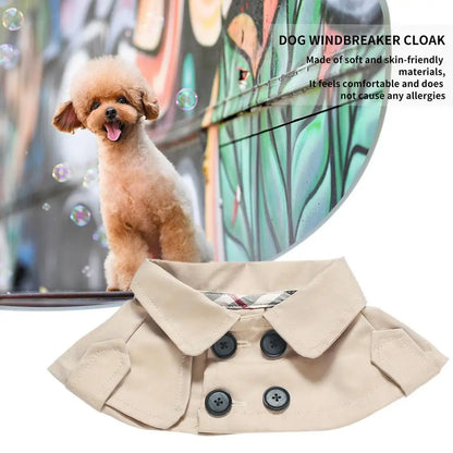 Fashion British Style Dog Cloak Windbreaker for Small to Medium Dogs