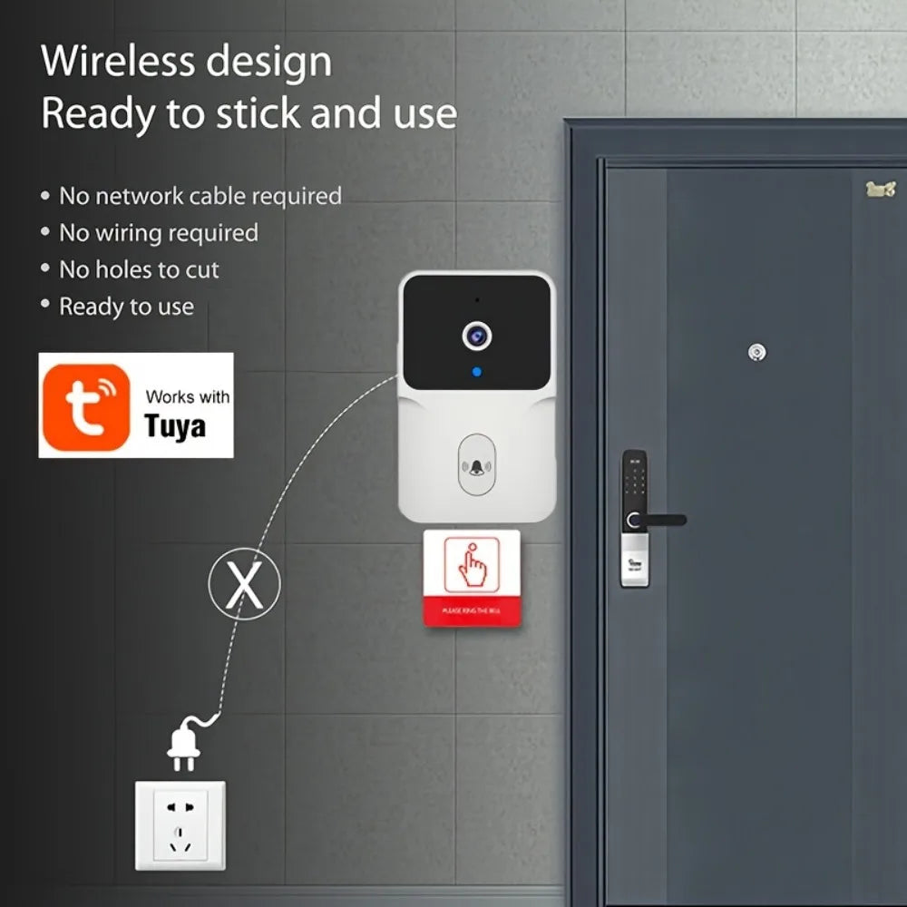 Wireless smart video doorbel