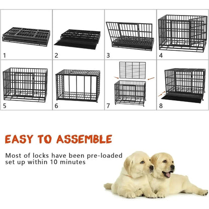 Heavy Duty Dog Kennel with Lockable Wheels