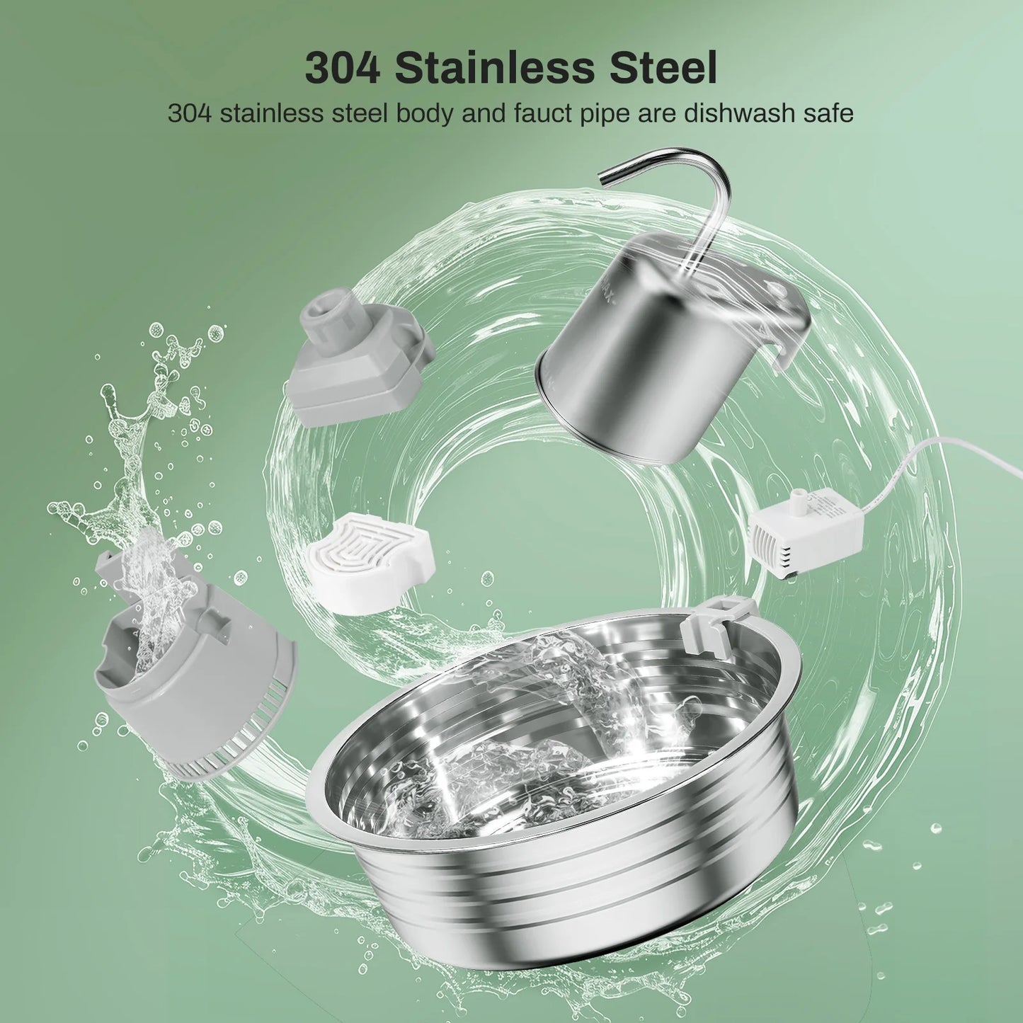 Stainless Steel Cat Water Fountain