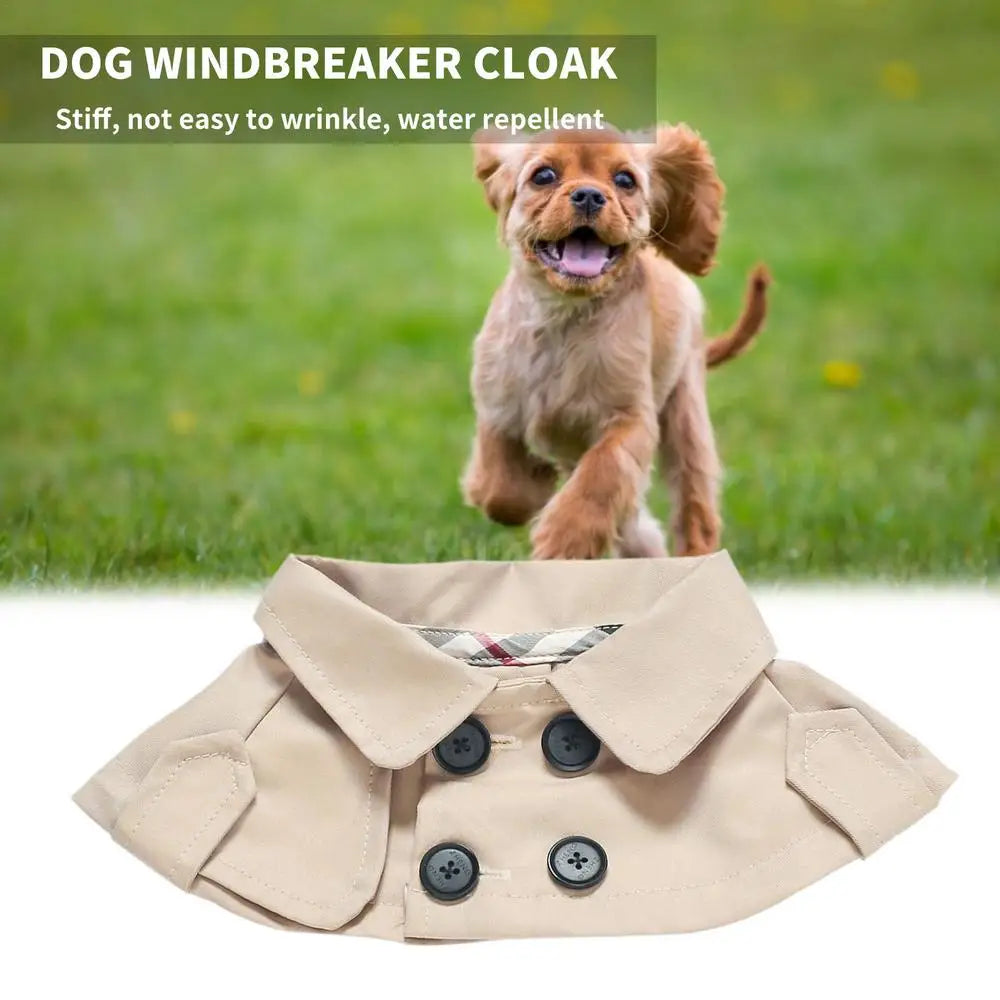 Fashion British Style Dog Cloak Windbreaker for Small to Medium Dogs