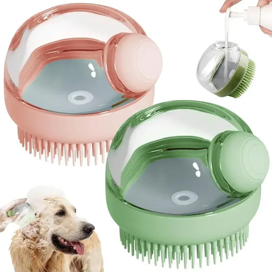 Pet Bath Brush Shampoo Dispenser