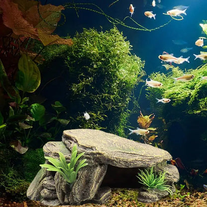 Reptile Hiding Habitat, Reptile Box Shelter Terrarium Hiding Caves for Turtle Aquarium Terrarium Decoration Ornament
