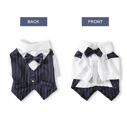Bowtie Tuxedo Formal Shirt For Small Dogs