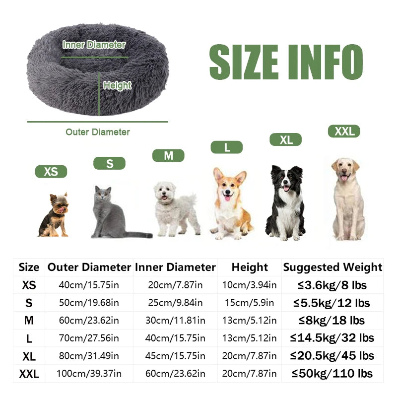 Soft Large Round Plush Pet Bed