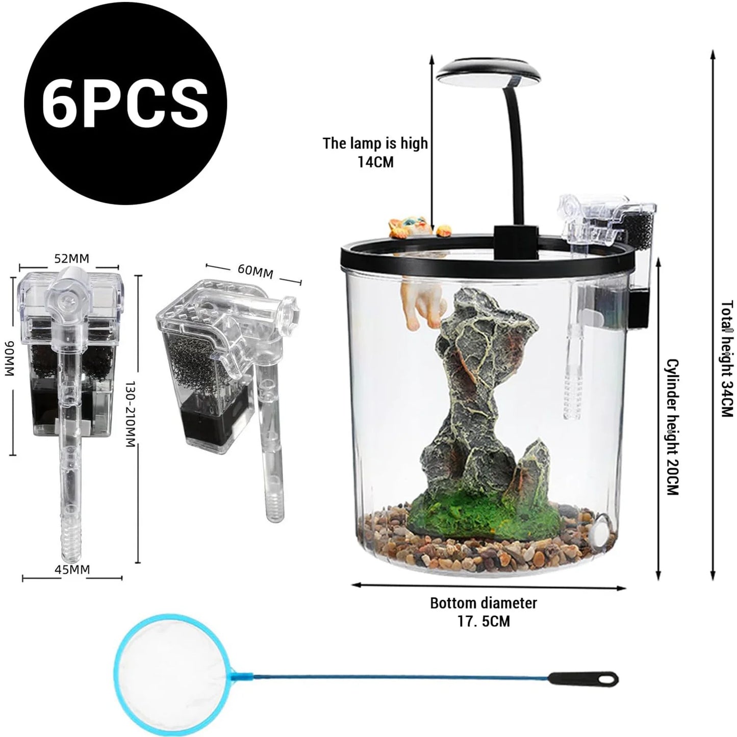 1.5 Gal Betta Fish Tank Starter Kit