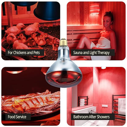 BONGBADA Quartz glass waterproof and explosion-proof E26 E27 Red R40 Infrared Heat Lamp