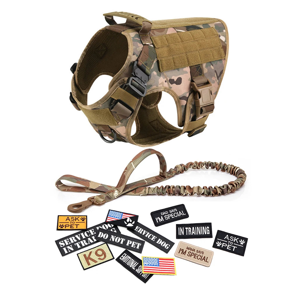 Military Style Large Dog Harness Collar & Accessories