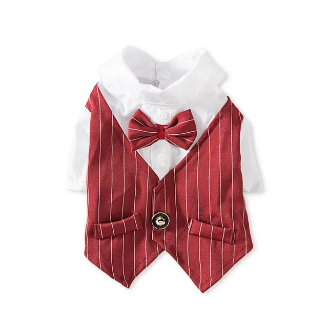 Bowtie Tuxedo Formal Shirt For Small Dogs