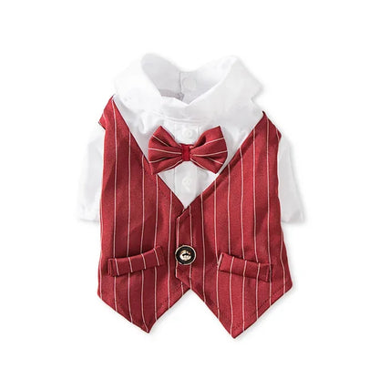 Bowtie Tuxedo Formal Shirt For Small Dogs