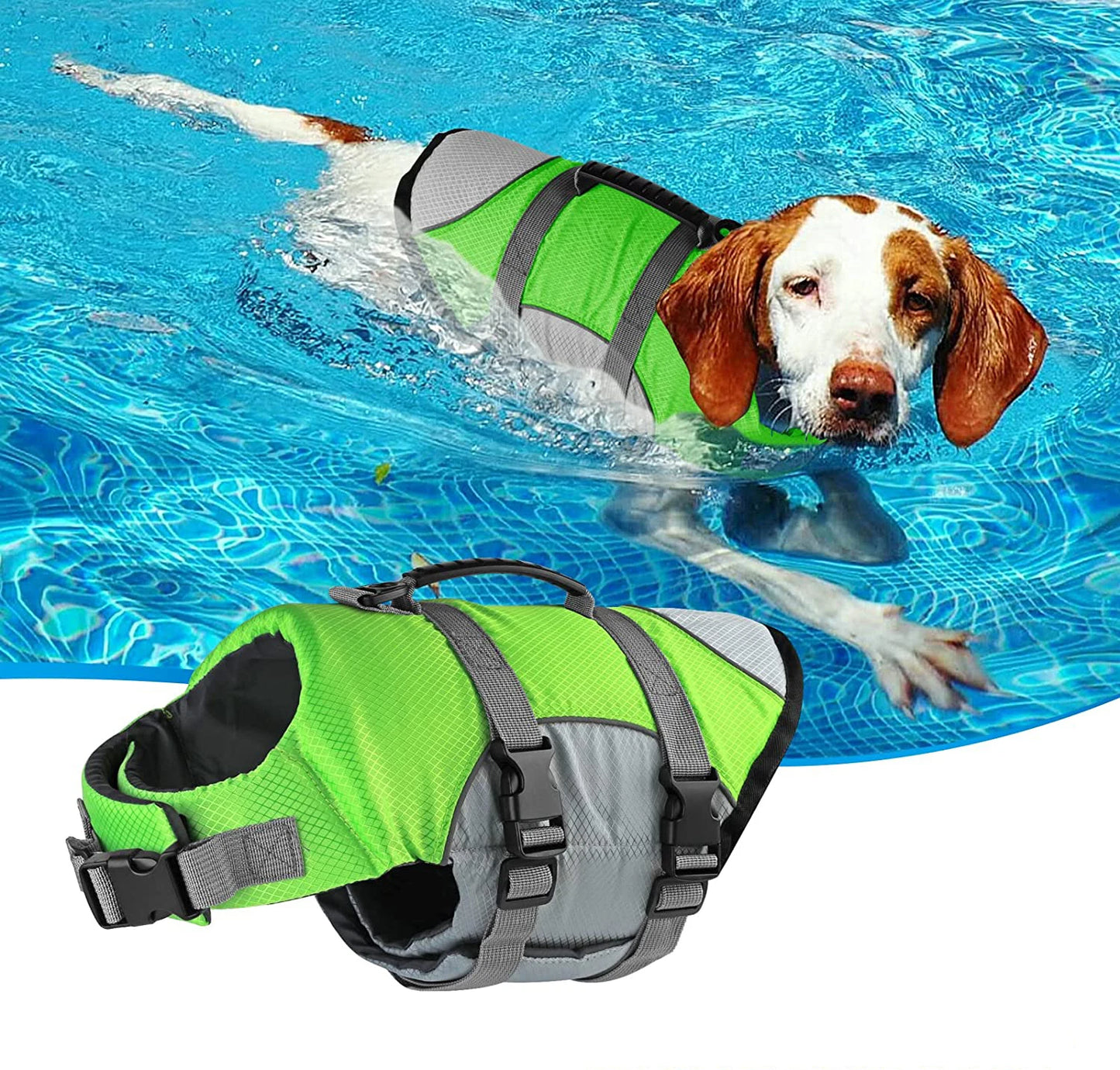 Adjustable Dog Life Jacket with Rescue Handle