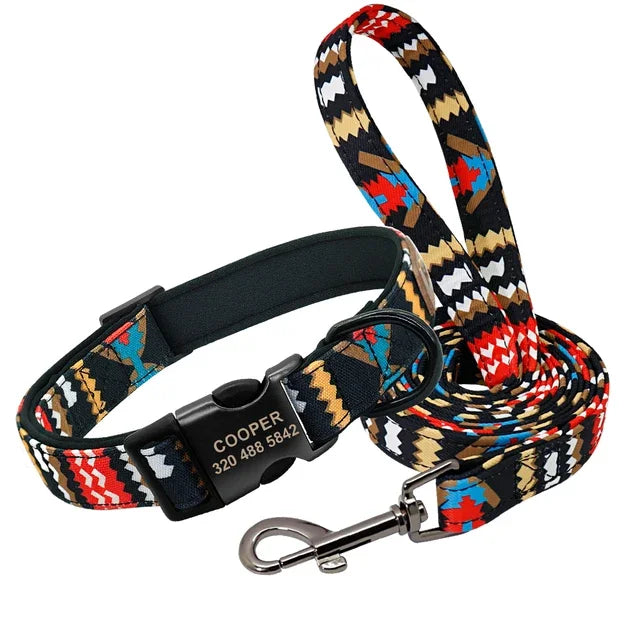 Personalized Dog Collar & Leash  Set