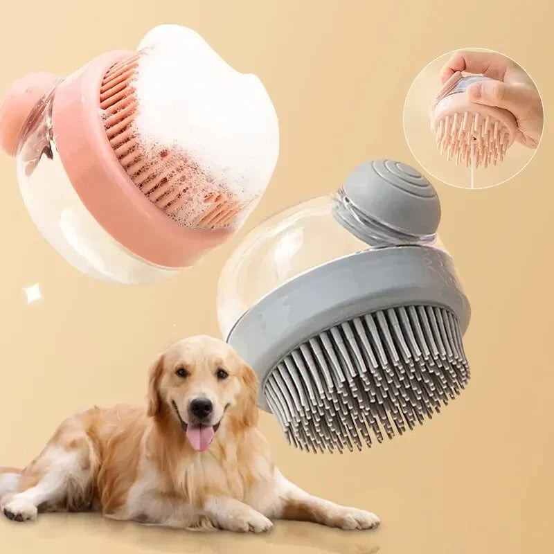 Pet Bath Brush Shampoo Dispenser