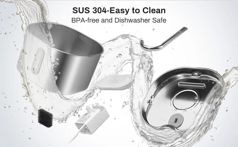 Stainless Steel Ultra Quiet Pet Fountain