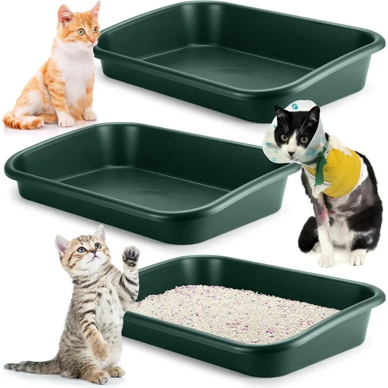 3 Pcs Low Entry Senior Cat Litter Box