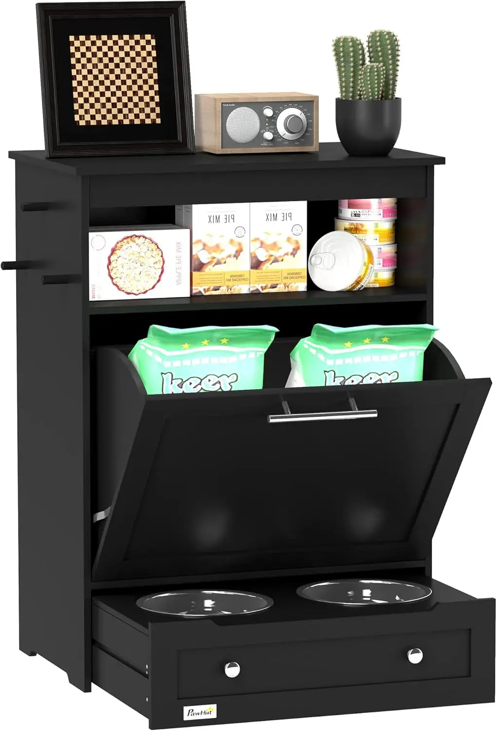 Pet Feeding Station Storage Cabinet